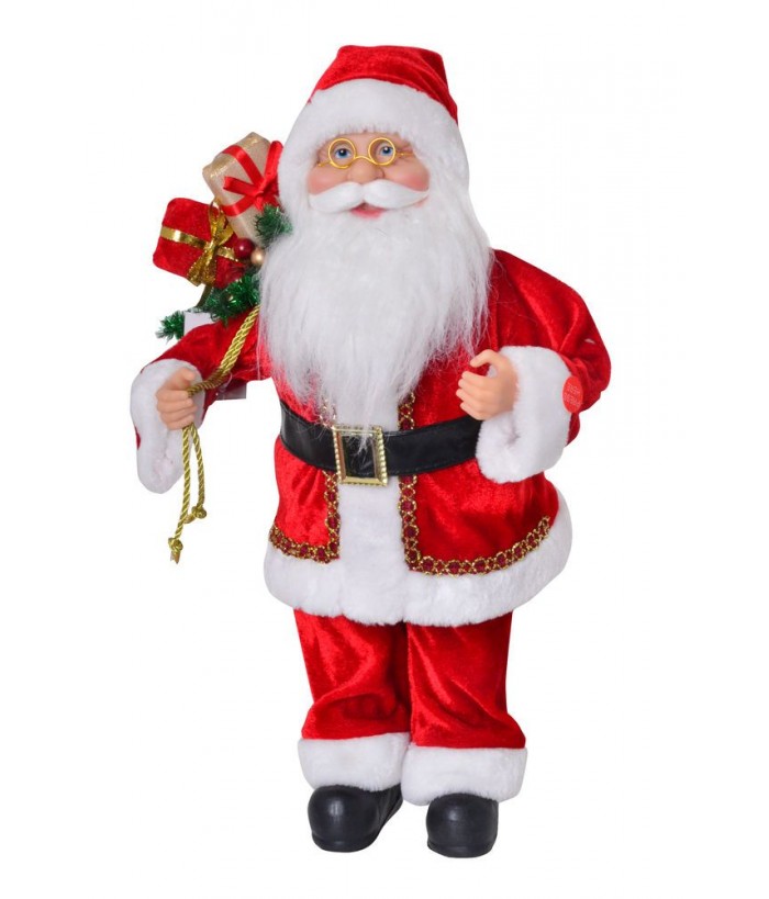 MUSICAL DANCING SANTA WITH A SACK OF GIFTS RED 