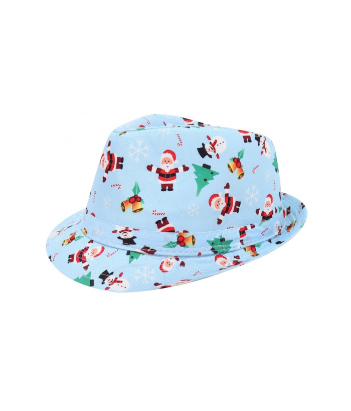 TRILBY HAT CHRISTMAS BLUE