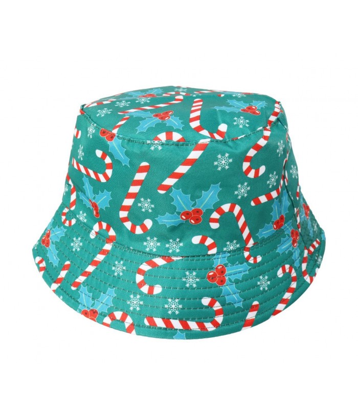 CHRISTMAS BUCKET HAT FUN PATTERNS FULLY LINED, MINT
