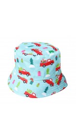 CHRISTMAS BUCKET HAT FUN PATTERNS FULLY LINED, BLUE