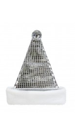 SANTA SILVER HAT SHINY DISCO BALL