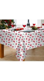 TABLECLOTH PEVA FLANNEL BACK - HO HO HO - 132 X 178CM