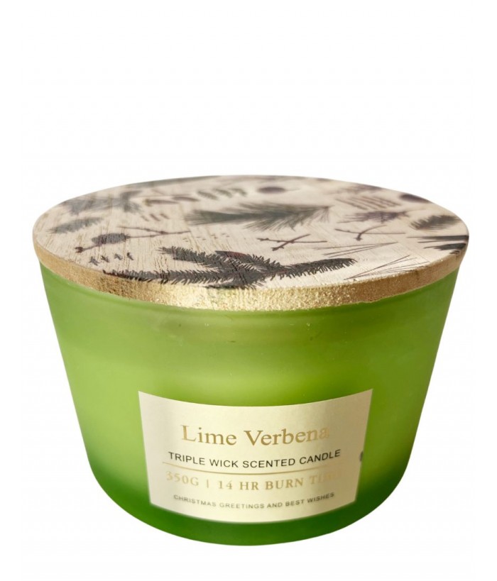 LIME VERBENA - TRIPLE WICK SCENTED CANDLE, 350G