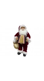 ANIMATED RED SANTA STANDING WITH AN ACCORDION AND PRESENTS, 60CM HEIGHT