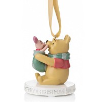 DISNEY ORNAMENT - MAGICAL CHRISTMAS: HANGING DECORATION POOH & PIGLET 'MERRY CHRISTMAS'