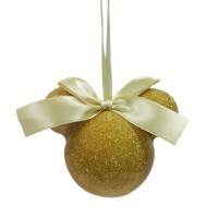 DISNEY ORNAMENT - MINNIE CHRISTMAS: PASTEL GOLD GLITTER BAUBLE (BOXED)
