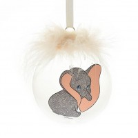 DISNEY ORNAMENT - FEATHER GLASS BAUBLE DUMBO