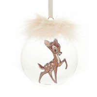 DISNEY ORNAMENT - FEATHER GLASS BAUBLE BAMBI