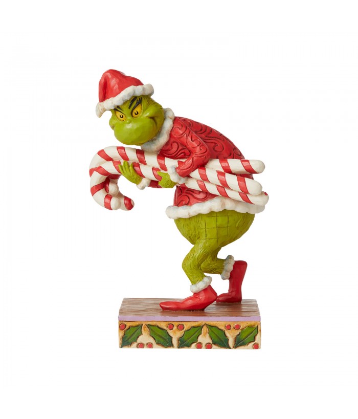 Grinch by Jim Shore - 19cm Grinch Stealing Candy Canes Mean and green