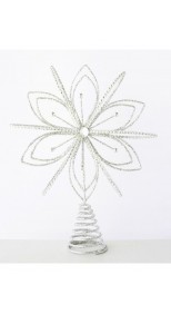 STAR TREE TOPPER SILVER 30CM