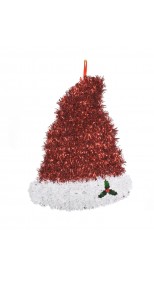 TINSEL CHRISTMAS PLAQUE - HAT