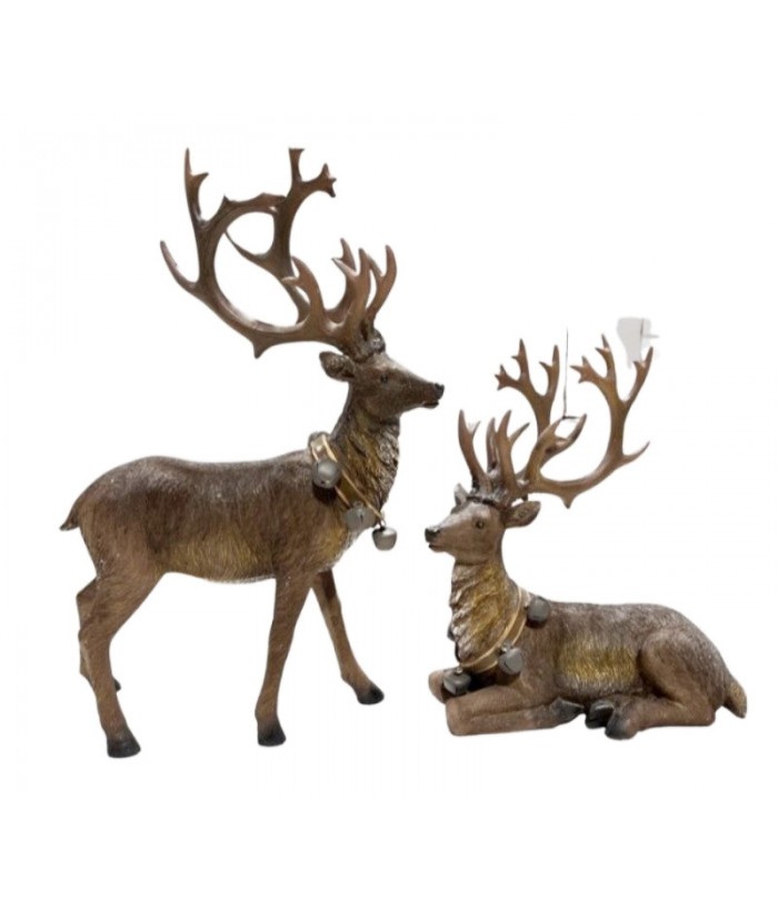 Deal of The Day - REINDEER WITH BELL COLLAR (SET OF 2)