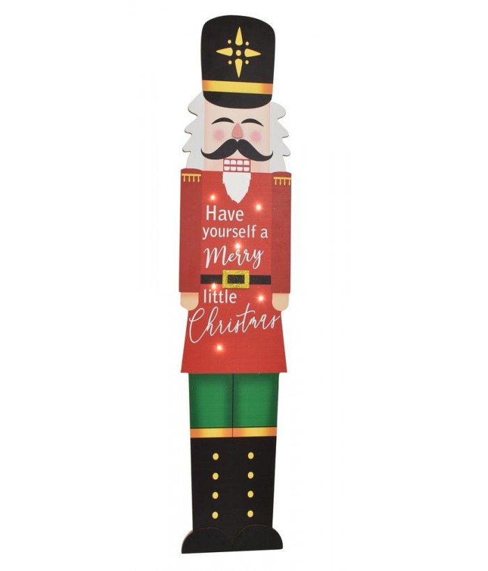 Nutcracker Light Up Stand Large " HAVE YOURSELF A MERRY LITTLE CHRISTMAS 120CM HEIGHT
