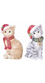 Deal of The Day - VINTAGE XMAS CAT, 12cm Tall (SET OF 2)