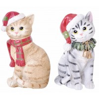 Deal of The Day - VINTAGE XMAS CAT, 12cm Tall (SET OF 2)