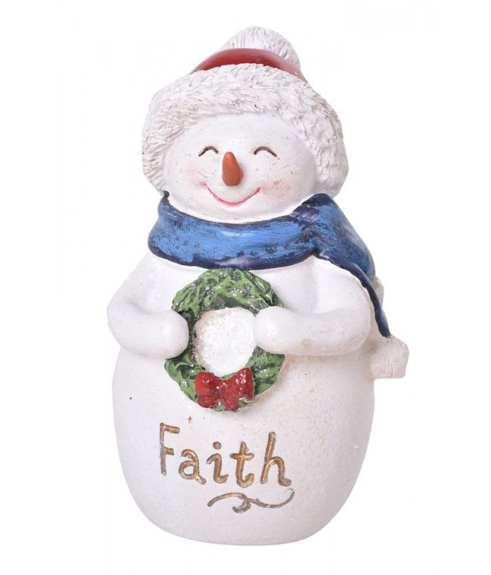 VINTAGE SENTIMENT SNOWMAN WITH "FAITH"