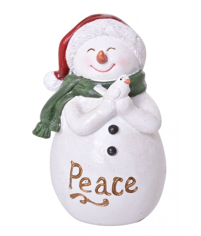 VINTAGE SENTIMENT SNOWMAN WITH "PEACE"