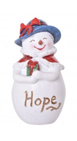 VINTAGE SENTIMENT SNOWMAN WITH "HOPE"