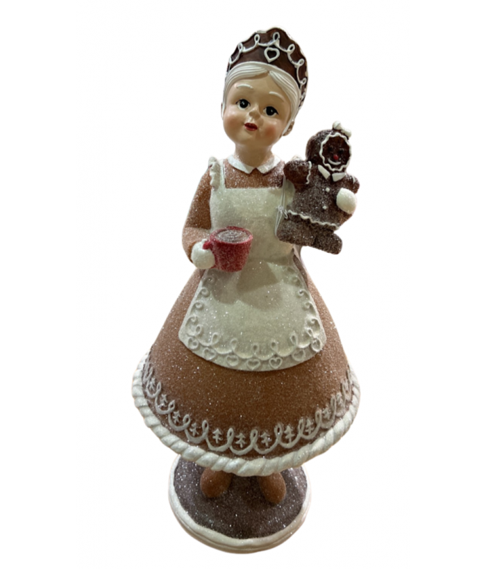 Resin Gingerbread Mrs. Claus