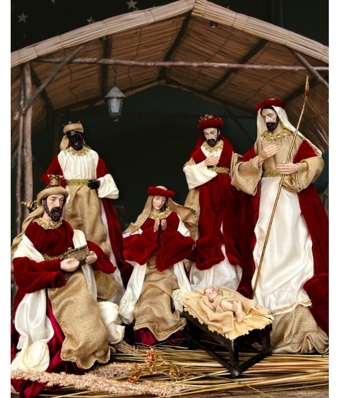 NATIVITY RED 6 PIECE