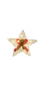 CHRISTMAS STAR WITH LED LIGHTS WHITE, 30cmH