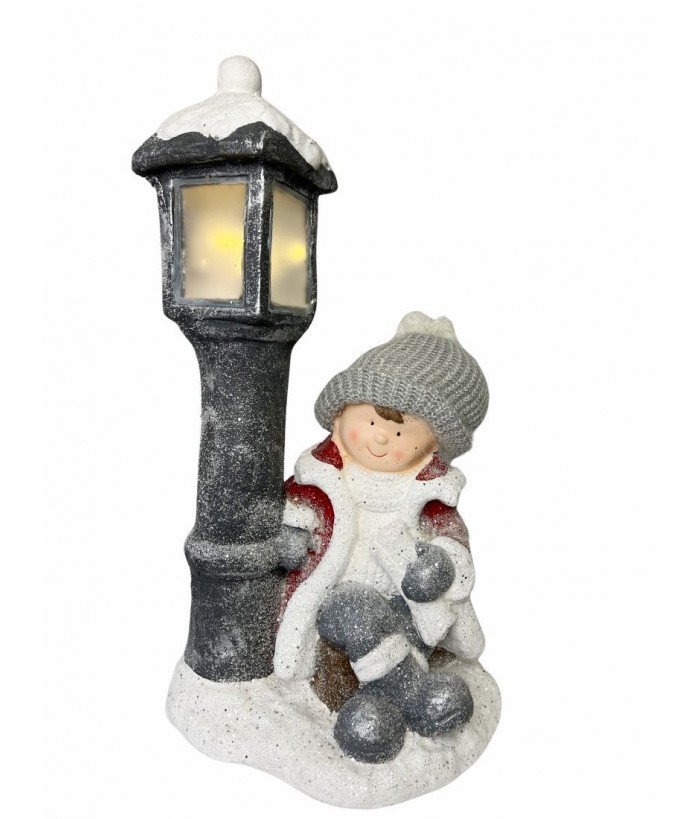 MEGNESIUM BOY WITH LAMP POST, 65cm