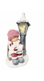 MEGNESIUM GIRL WITH LAMP POST, 65CM