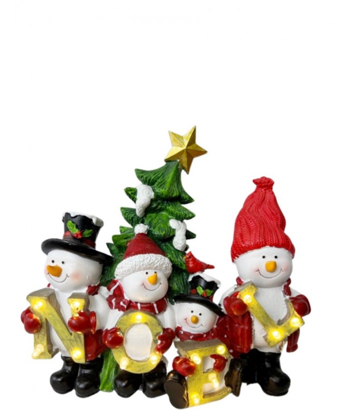 KIDS AT CHRISTMAS TREE WITH "NOEL" SIGN LED, 20CM