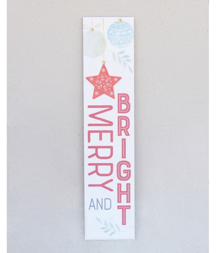 CHRISTMAS DOOR SIGN - "MERRY & BRIGHT" 101.6cm