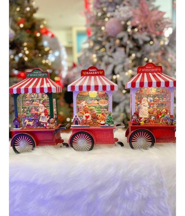 W-S MAGICAL XMAS CART WORKSHOP LANTERNS (SET OF 3)