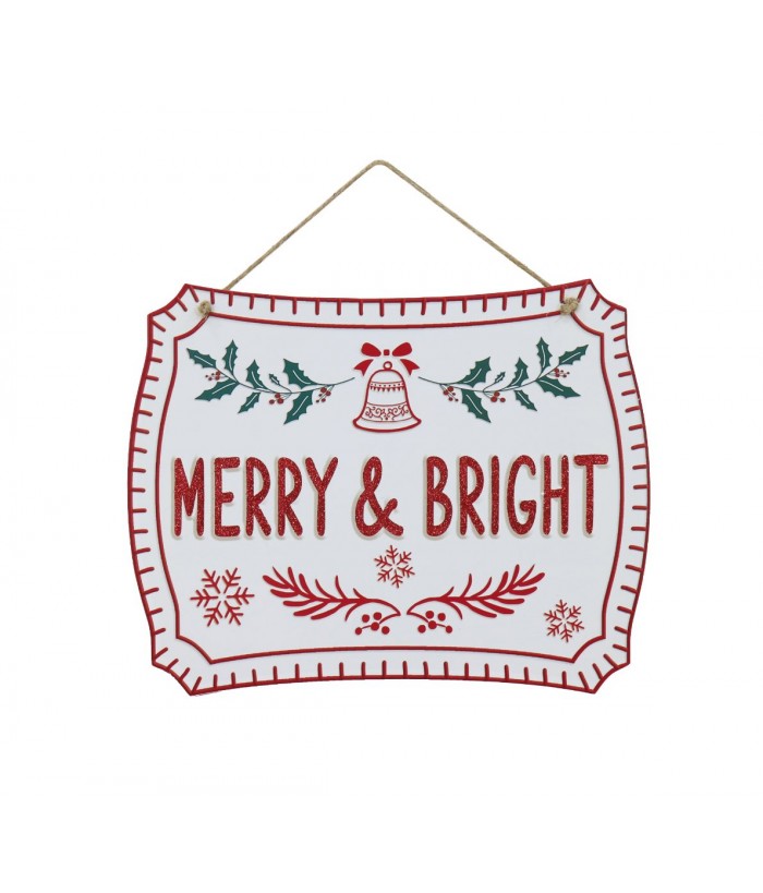 CHRISTMAS SIGN " MERRY & BRIGHT"