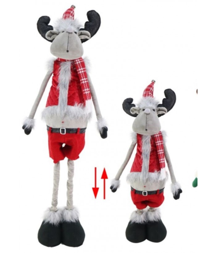 REINDEER EXTENDABLE LEGS, RED & WHITE, 80-115cm 