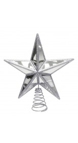 MIRROR GLITTER STAR TOPPER  SILVER, 30.5cm		