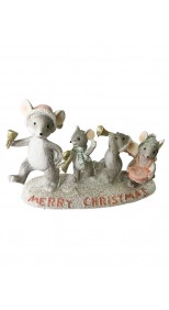 MICES WITH "MERRY CHRSTMAS" SIGN 12CM