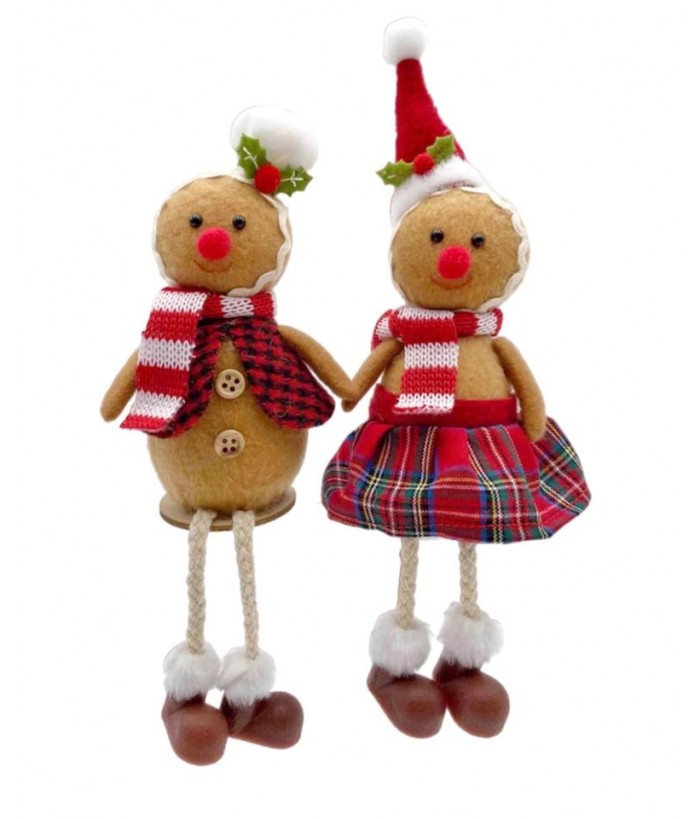 SITTING GINGERBREAD DECO (Set of 2)