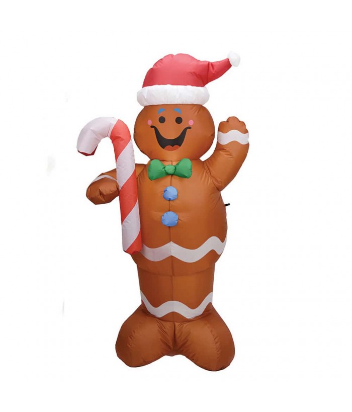 INFLATABLE GINGERBREAD MAN WITH LED LIGHTS 150cmH