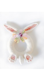 WREATH BUNNY WHITE FLORAL