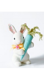 PINK FLORAL STANDING BUNNY CARROT