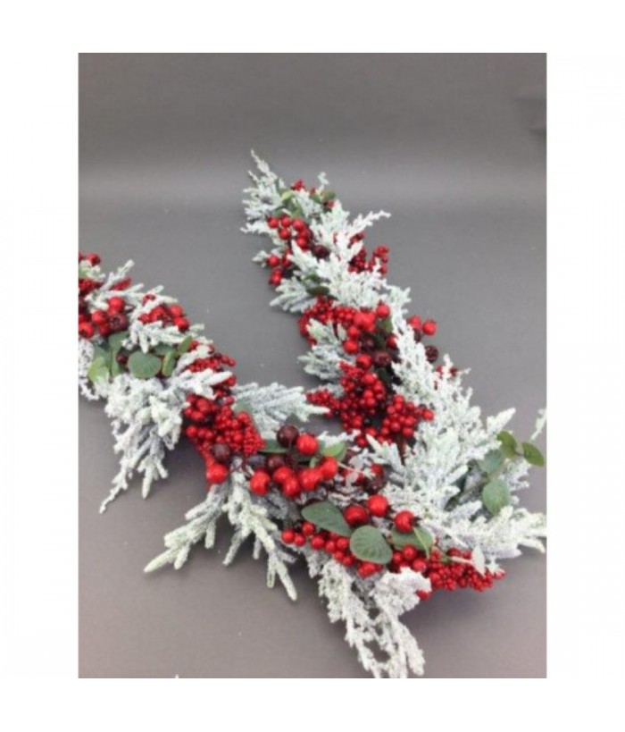 RED WHITE BERRY GARLAND 180CM 