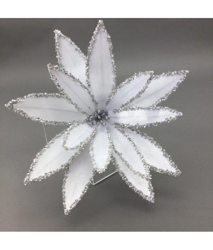  WHITE SILVER LILY MADONNA FLOWER WITH STEM 50CM