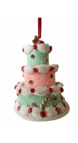 ORNAMENT - MINT & PINK 3 LAYER CAKE HANGING