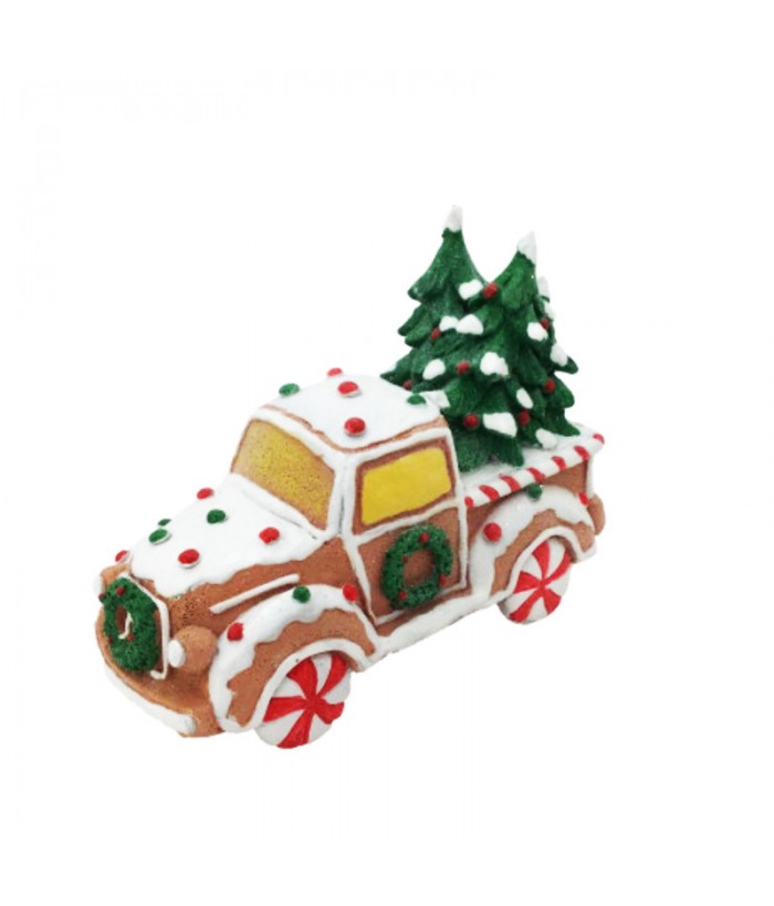 GINGERBREAD UTE AND TREES  17cm H
