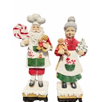 Deal of The Day - GINGERBREAD MR and MRS SANTA  27cm H (SET of2)