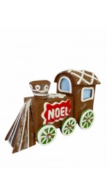 GINGERBREAD TRAIN WITH LED LIGHTS, 17CM
