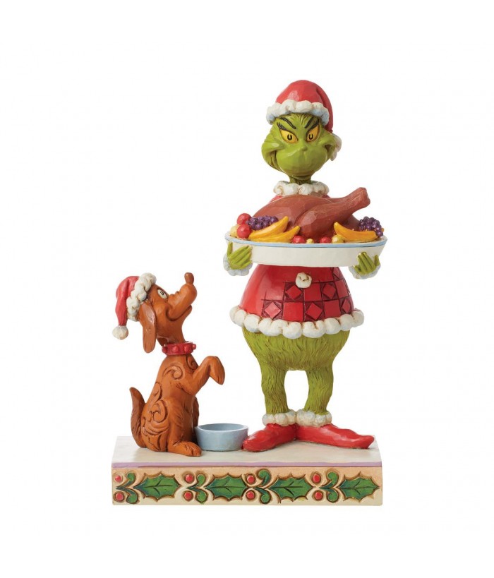 GRINCH  WITH CHRISTMAS DINNER 19CM HEIGHT