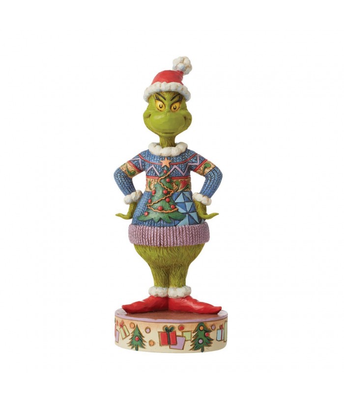 GRINCH By Jim Shore - GRINCH WEARING UGLY SWEATER 22CM