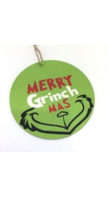 GREEN MERRY GRINCHMAS HANGING, 20cm