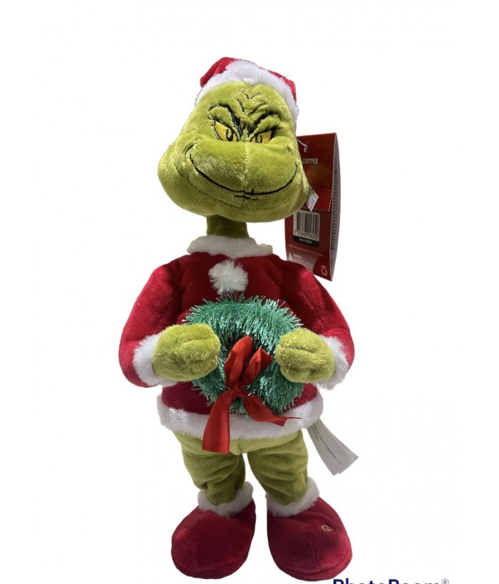 ANIMATED GRINCH SANTA SUIT WITH WREATH