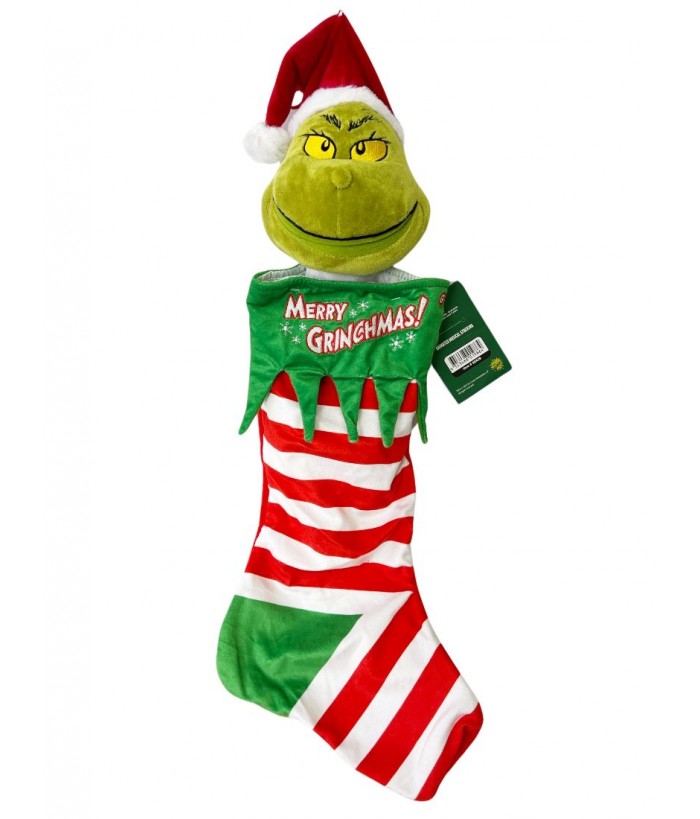 DR SEUSS THE GRINCH HEAD STOCKING ANIMATION, 64CM 