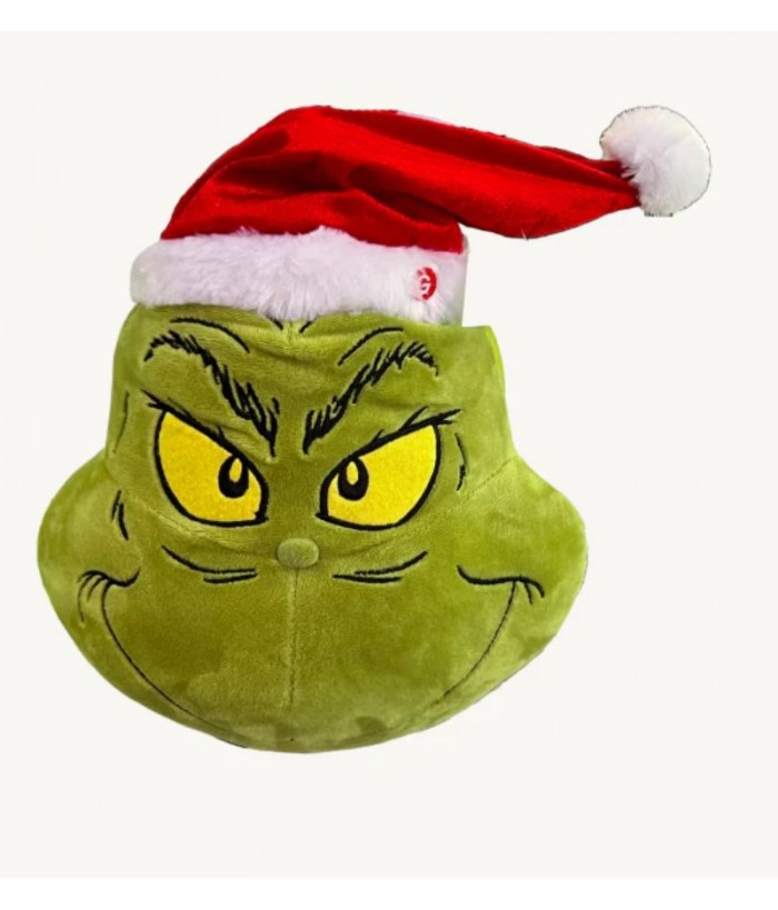Dr. Seuss SEASON'S GREETERS ANIMATED HANGING GRINCH HEAD WITH SANTA HAT, 42CM